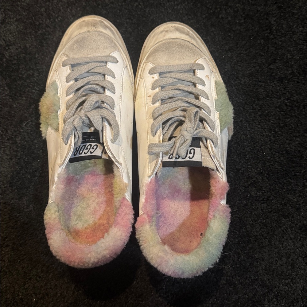 Golden Goose Colorful Fur-Lined Sneakers
